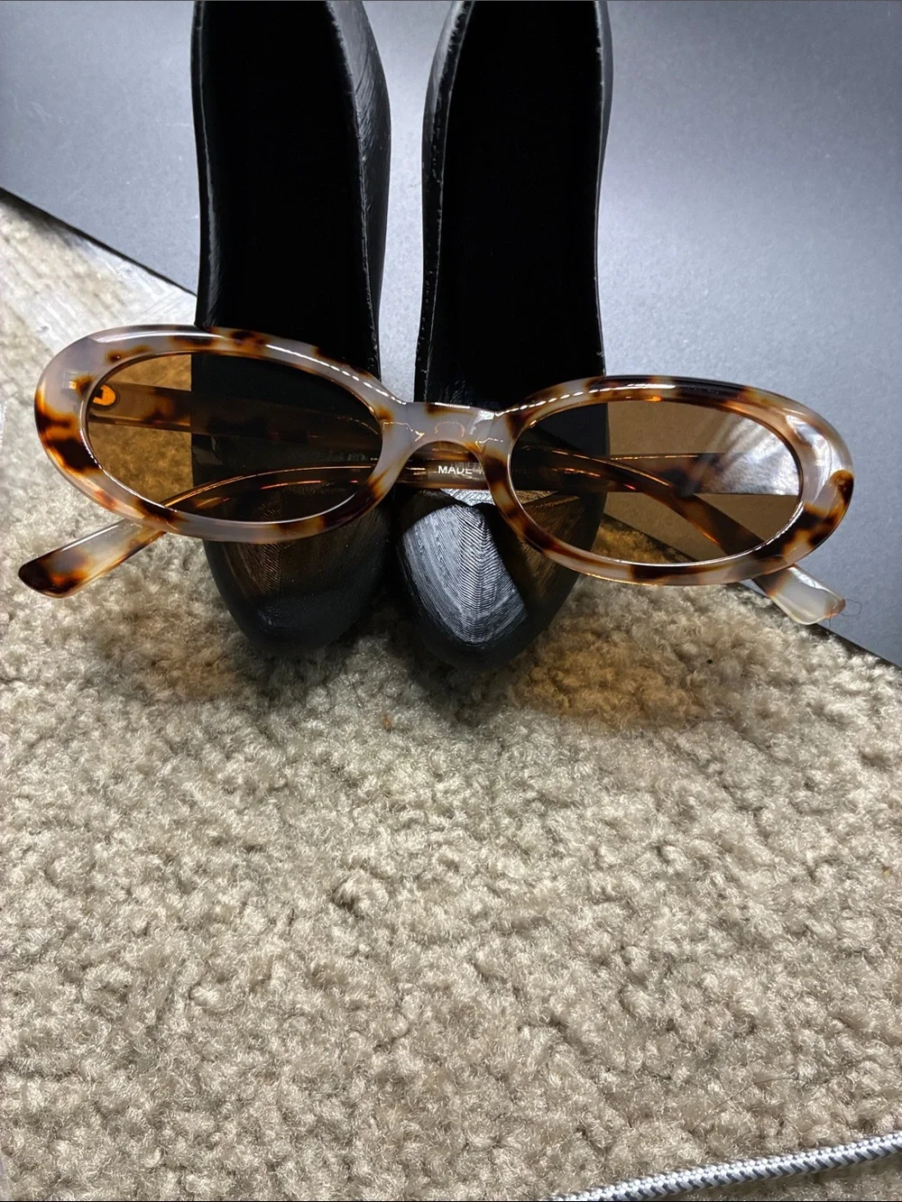 Tortoiseshell Oval Women’s Sunglasses - Brown Lens